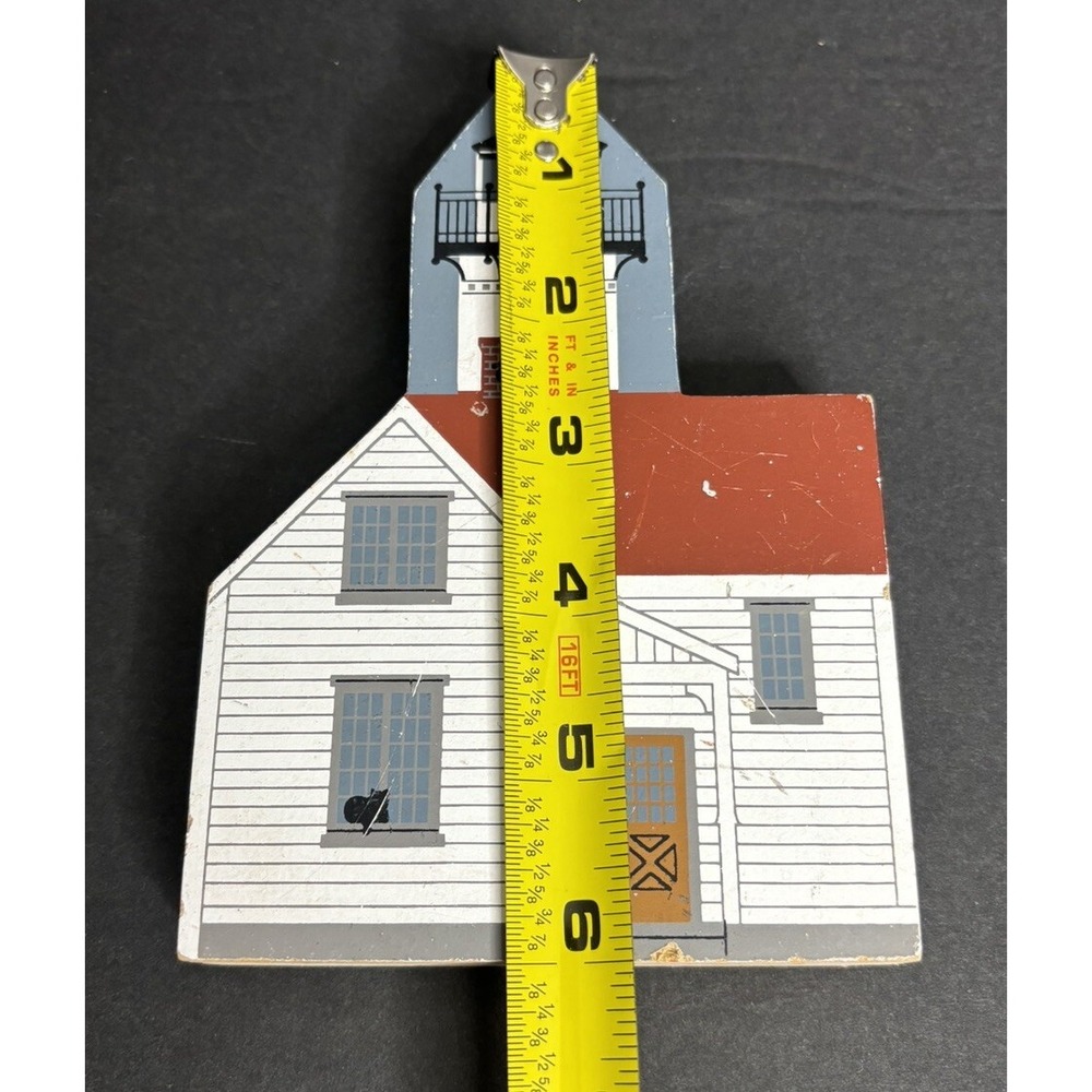 3 Cats Meow Lighthouses West Chop East Brother Chicamacomico Wooden Shelf Sitter - Picture 4 of 15